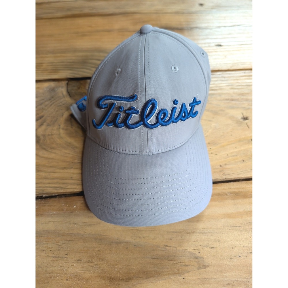 Titleist Tour Performance Golf Hat Gray Blue Pro V1 FJ Adjustable Cap Mens